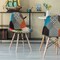 Fabulaxe Modern Fabric Patchwork Chair w/Wooden Legs for Kitchen, Dining Room, Entryway, Living Room, Single QI004328 - alternate 6